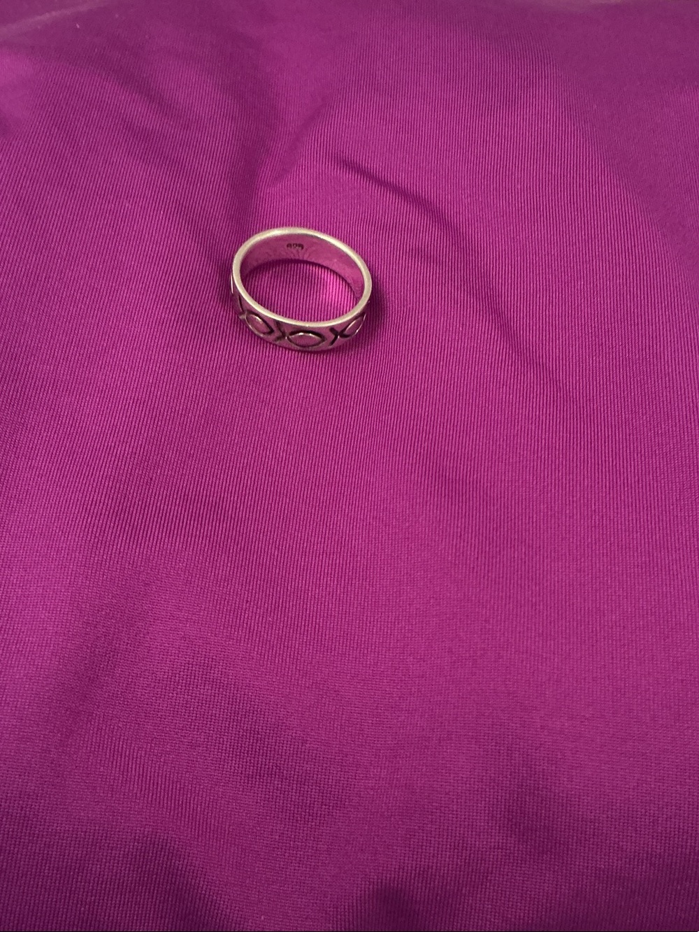 Sterling Silver Ichthys (Jesus Fish) Eternity Band Ring